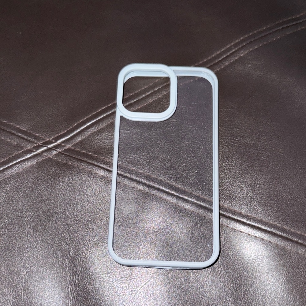 Clear Protective Phone Case with White Trim